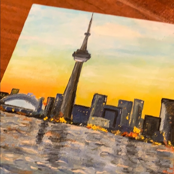 Toronto cityscape oil on canvas board | 6x8 inches - Picture 2 of 2